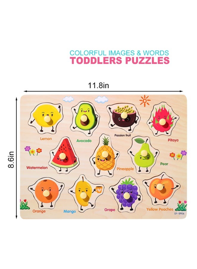 Mordely Wooden Peg Puzzles for Toddlers 2 3 4 Years Old, Kids Educational Preschool Peg Puzzles Toy - Image 3